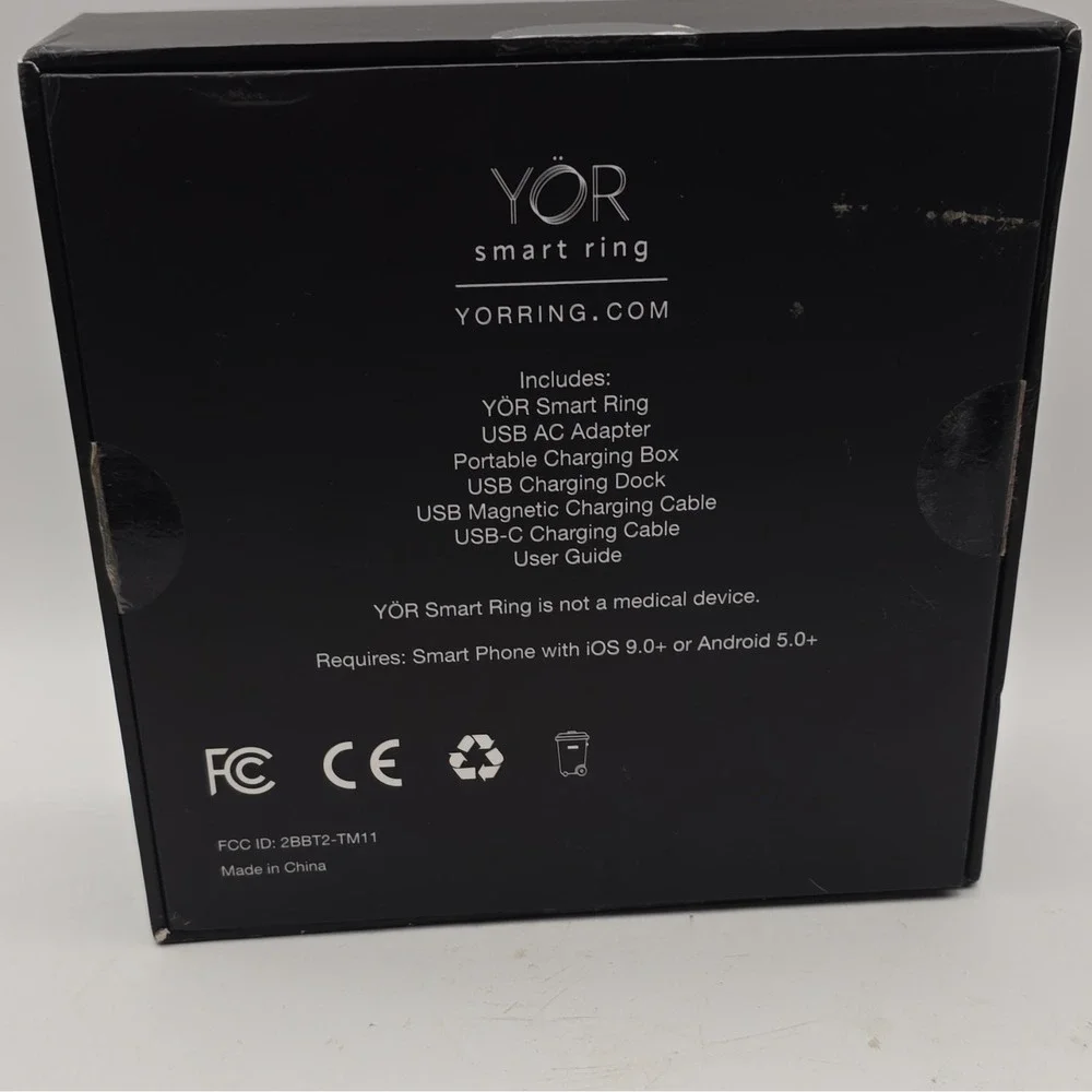 Letsfit YOR Smart Ring Size 8 Gun Metal Activity Tracker iOS/Android
